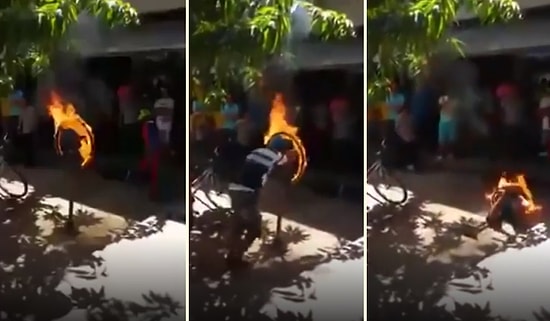 Ateş Çemberinin İçinden Geçerek Artistlik Yapmak İsteyen Adamın Hazin Sonu