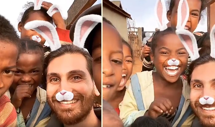 Instagram'ın Tavşan Filtresiyle Mutluluktan Havalara Uçan Çocuklar