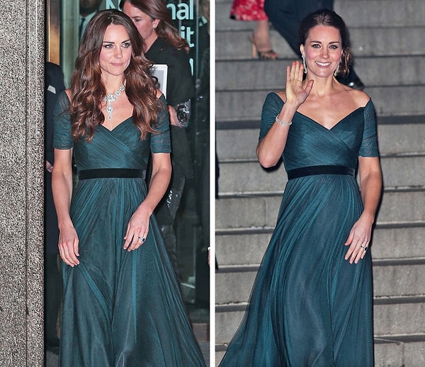 И если с пальто можно поэкспериментировать, то куда сложнее обстоят дела с вечерним нарядом - платье несомненно запоминается