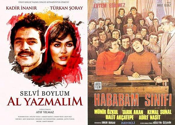 104 kişi, 46 farklı filmi listesinin ilk sırasına yazdı. İlk sırayı iki film paylaştı: 'Selvi Boylum Al Yazmalım' ile 'Hababam Sınıfı'... Siz de en sevdiğiniz Türk filmlerini yorumlarda bizimle paylaşın.