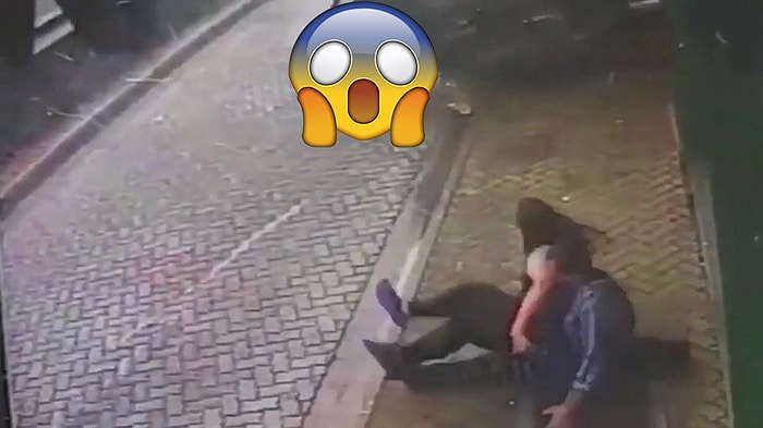 Üzerlerine Uçan Arabadan Müthiş Bir Refleksle Mucize Eseri Kurtulan Çift