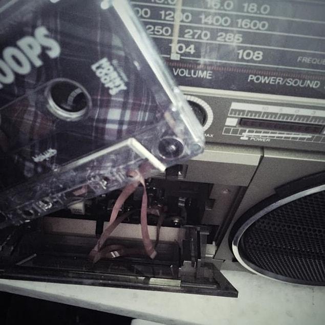 19. The agony of having to carefully untangle cassette tapes from the player.