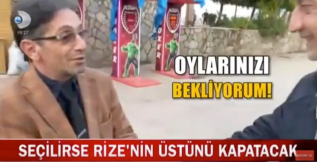 Rize'nin partisiz, bağımsız Belediye Başkanı Adayı Adnan Aydın seçmenleriyle görüşüyor.