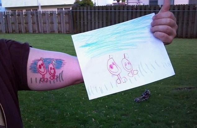 22. “My 4-year-old daughter drew this for me and her, always with me.”