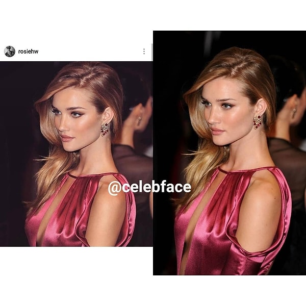 18. Rosie Huntington-Whiteley boynunu inceltip saçlarını kabartıyordu.