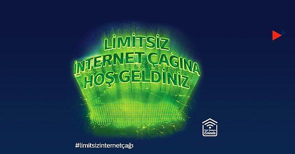 Türk Telekom kotasız paketleri 'limitsiz internet çağına hoş geldiniz' sloganıyla duyurdu.