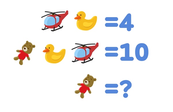 8. Посчитайте, сколько стоит медвежонок: