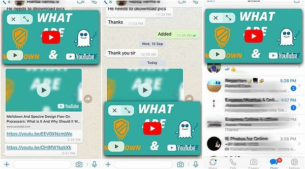 WhatsApp'a bu hafta sonu gelen yeni güncelleme ile tüm cihazlarda "Resim içi Resim" özelliği aktif hale geldi.