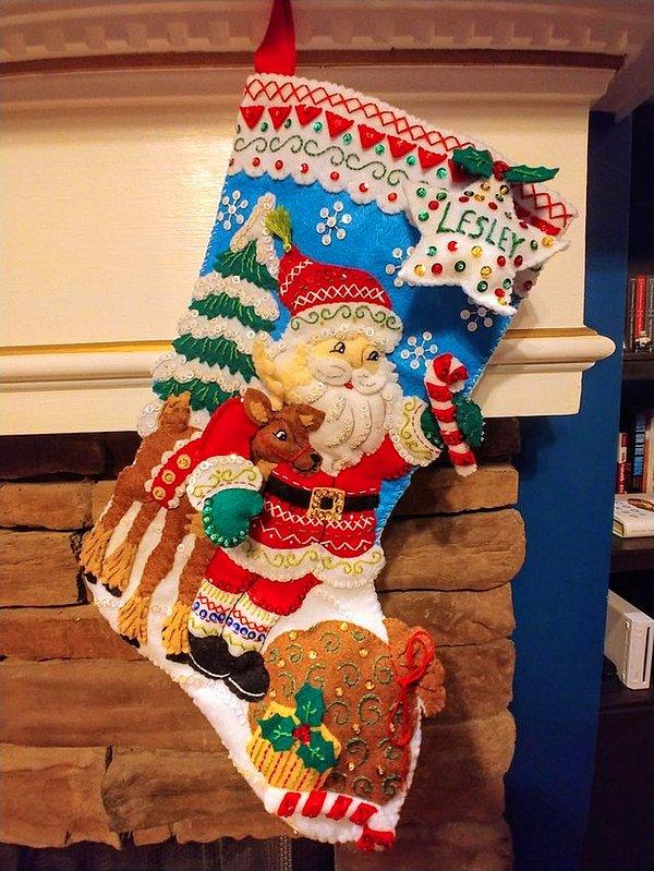 9. "Kayınvalidem Noel için bu güzel çorabı bana ördü! Bunca sevginin ve çalışmanın paylaşılması gerekir diye düşündüm!"