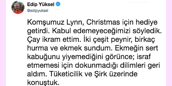 Komşusunun Noel Hediyesini Reddeden Edip Yüksel Sosyal Medyanın Gündeminde