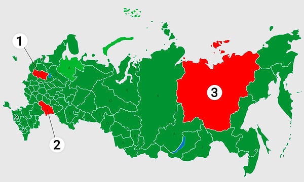 7. Под какой цифрой скрывается Саратовская область?