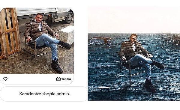 10. "Админ, сделай фотошоп, словно я на Черном море"