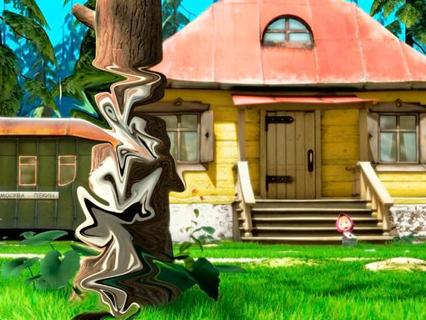 1. Кто прятался от Маши за деревом в первой серии?