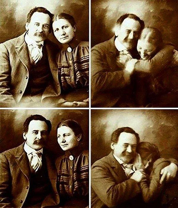15. İlk kez fotoğraf çektiren bu sevimli çift gülmemeye çalışsa da pek başarılı olamıyor, 1890'lar.
