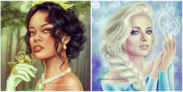 Художница из России рисует знаменитостей в образе принцесс Диснея, и результат просто потрясающий