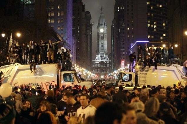 Eagles fans destroyed the city of Philadelphia after they won the Super Bowl.