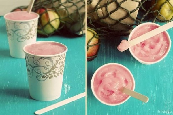 6. Фруктовое мороженое в бумажном стаканчике