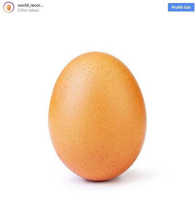 Evet evet bildiğimiz yumurta. Kylie Jenner'ı bile sollayan yumurta.
