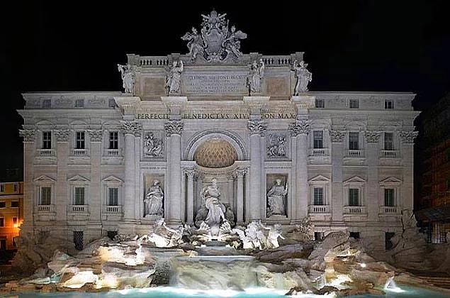 7. More than 1,000,000 Euros are thrown into the Trevi fountain every year. The money is used to subsidize a supermarket for the ones in need.