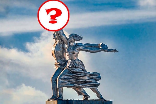 6. Теперь очередь знаменитого монумента "Рабочий и колхозница". Что они держат в руках?