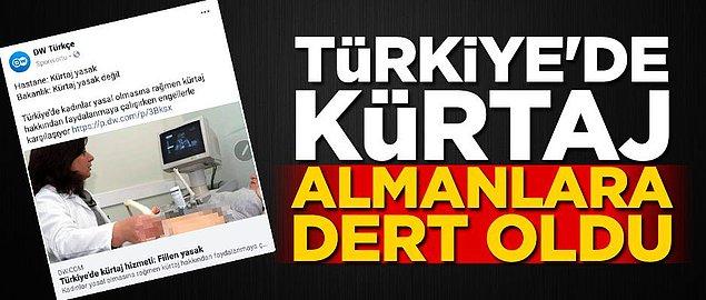 9. Akit gazetesi, Türkiye'de kürtajla ilgili içerik hazırlayan bir platformu toplumsal gerginlik yaratmaya çalışmakla suçladı ve kürtajın Türkiye'nin ahlaki yapısına ters düştüğünü ima etti.