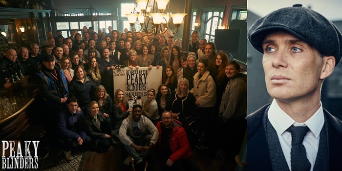 Çekimler Tamamlandı! 5. Sezonun Biten Çekimlerini Grup Fotoğrafı Paylaşarak Kutlayan "Peaky Blinders" Oyuncuları ve Set Ekibi!