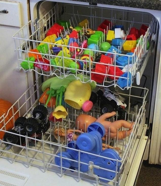 7. Use the dishwasher for toys that are plastic or rubber. Add in 1.5 cups of vinegar and wash!