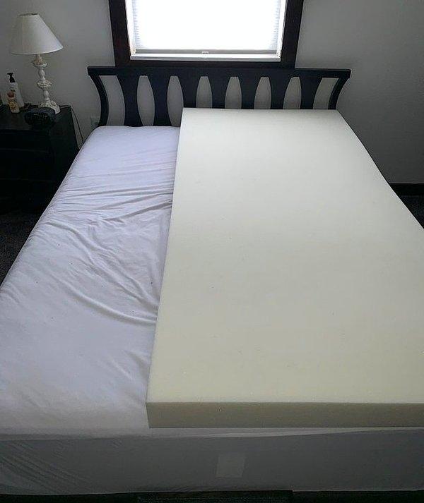 20. "Kocam karyoladaki kendi tarafı için vücudunun şeklini alan yatak almış."