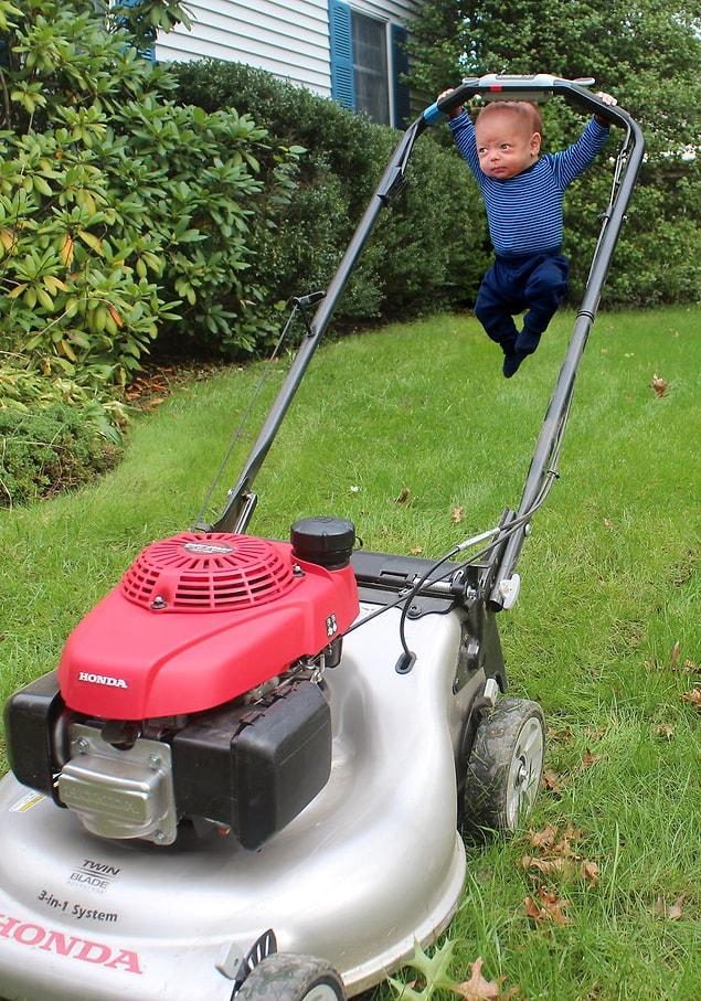 4. Mowing the lawn