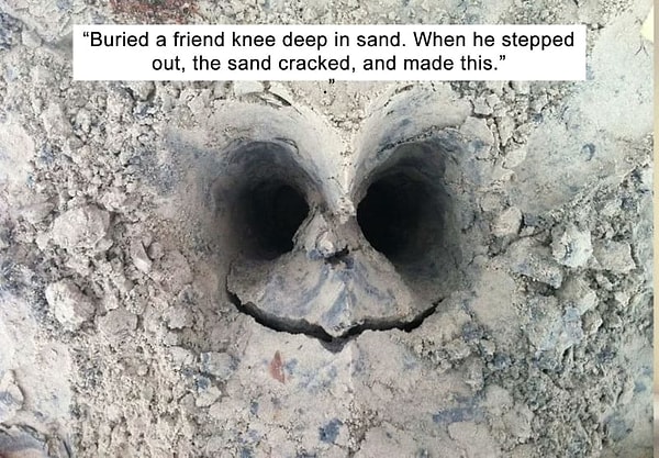 18. Этот след в песке выглядит как ворота в ад.