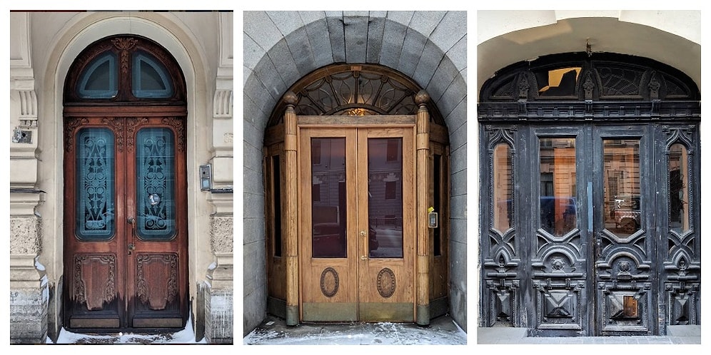 Выберите одну из петербуржских дверей, и мы расскажем вам интересный факт из жизни города