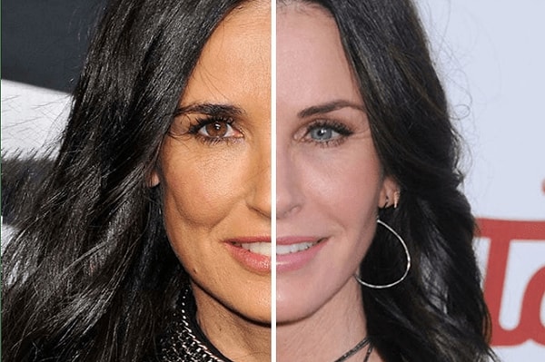 3. А какая из этих половинок принадлежит Деми Мур?