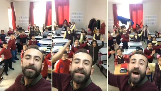 Minik Öğrencileriyle Hep Bir Ağızdan 'Sen Aldırma' Şarkısını Söyleyen Muhteşem Öğretmen