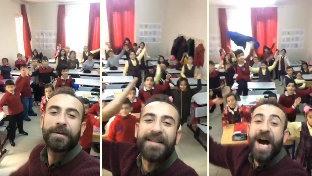 Minik Öğrencileriyle Hep Bir Ağızdan 'Sen Aldırma' Şarkısını Söyleyen Muhteşem Öğretmen