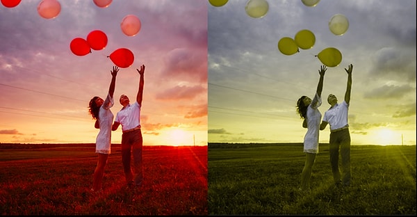 6. Какая из пар тянется за красными шарами?