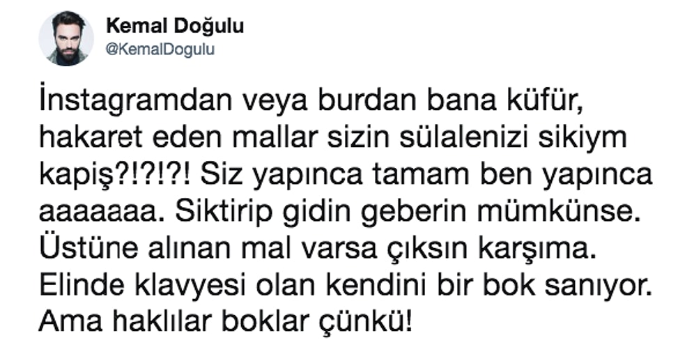Sosyal Medyada Kendisine Edilen Hakaretlere Daha Fazla Dayanamayan Kemal Doğulu Ağzına Geleni Saydı!