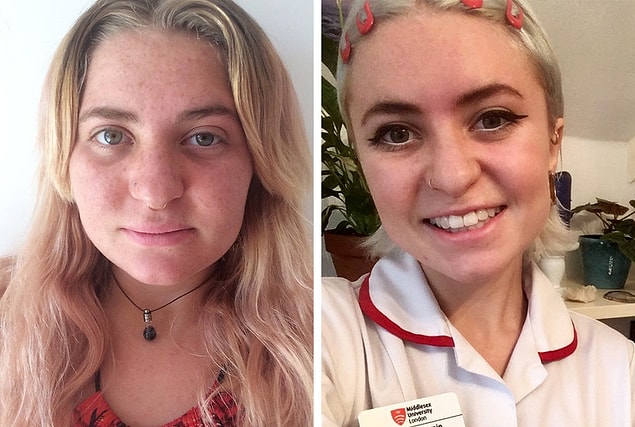 25. “It’s been 5 years since I tried to end my life at 17. The stigma I saw in hospitals for BPD broke my heart & made me vow I’d do everything in my power to one day be the person helping those who are vulnerable. At 22 I’m just about to start my first placement as a Mental Health nurse.”