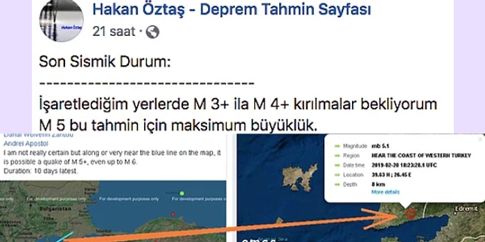 Son Zamanlardaki Deprem Tahminleri Bir Bir Çıkan Facebook Sayfasından Dikkate Değer Uyarılar