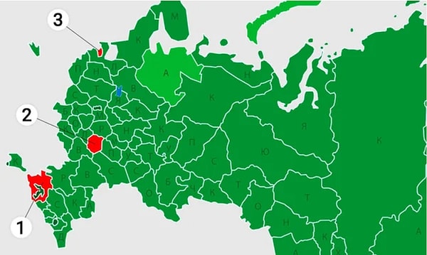 7. Под какой цифрой скрывается Тамбовская область?