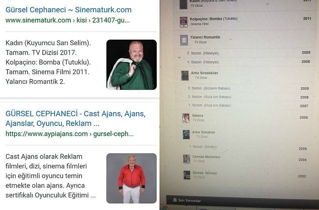 Google aramaları sonucu Cephaneci'nin bir cast ajansına bağlı olduğu ve dizilerde ve filmlerde oynadığı görülüyor.