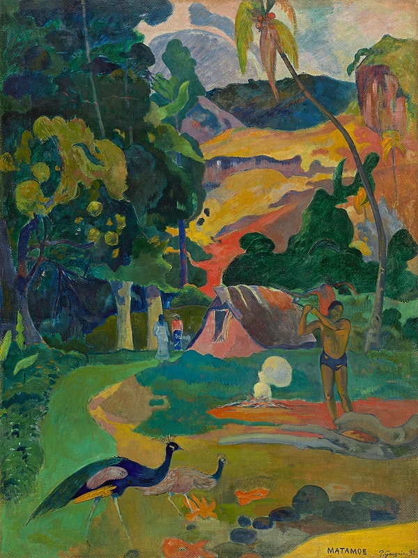 2. "Пейзаж с павлинами" - Поль Гоген.