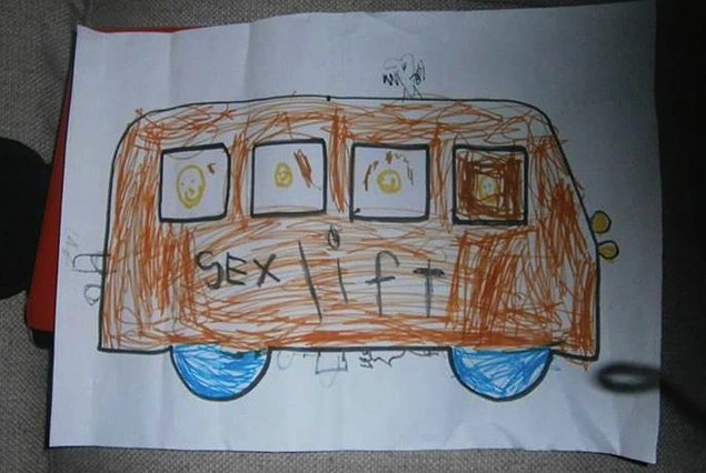 Attention parents: Don't allow your children to get on a a bus that says “sex lift.”