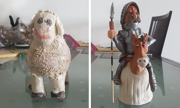 18. "Работы моей жены до и после 4 лет курсов керамики"