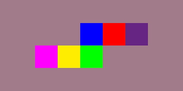 4. Если сложить предложенные квадраты так, чтобы получился куб, квадраты каких цветов будет располагаться друг над другом?