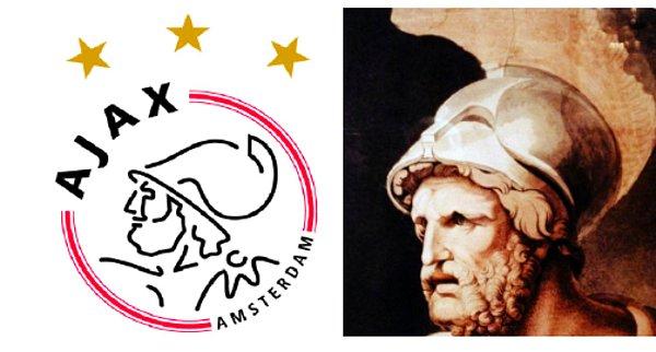 3. Hollanda'nın en ünlü futbol kulübü Ajax da adını ve logosunu Yunan mitolojisinden almış. Salamisli Telamon'un oğlu ve Truva Savaşı'nın kahramanlarından biri olan Ajax (Aias), kulübün isim babasıdır.