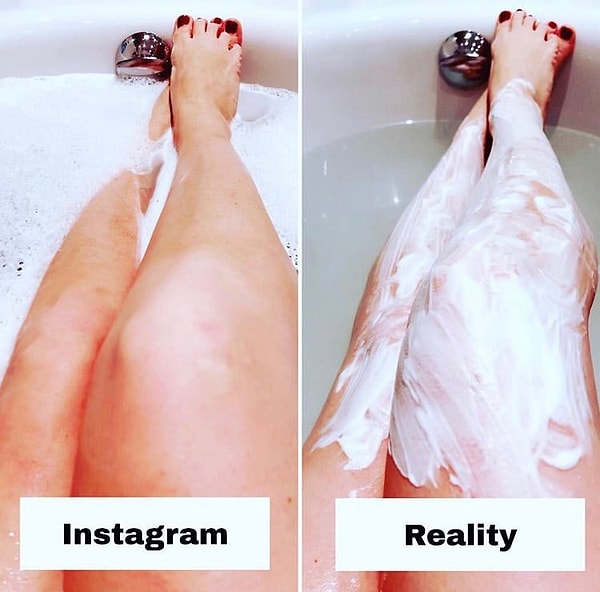 13. Что я планирую делать в ванной (полный релакс) и чем я занимаюсь на самом деле (брею свои мохнатые ноги 🦵 )