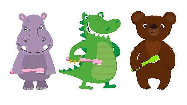 5. Какое из этих животных после еды чистит зубы? (полощет водой)