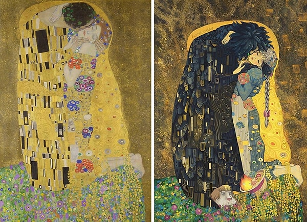 10. Картина "Поцелуй" (Густав Климт) + аниме "Ходячий замок"