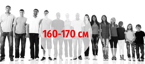 Ваш рост от 160 до 170 см!