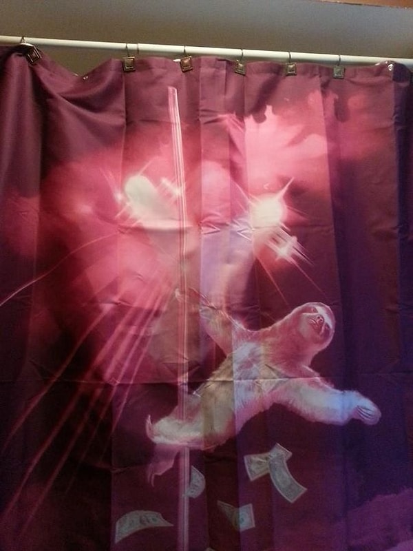 18. А вот и еще одна занавеска для ванны, купленная на пьяную голову